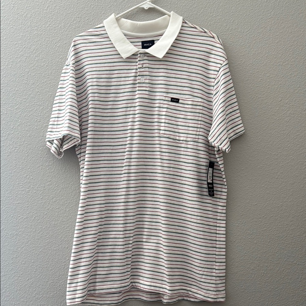 RVCA Men's Striped Polo Shirt